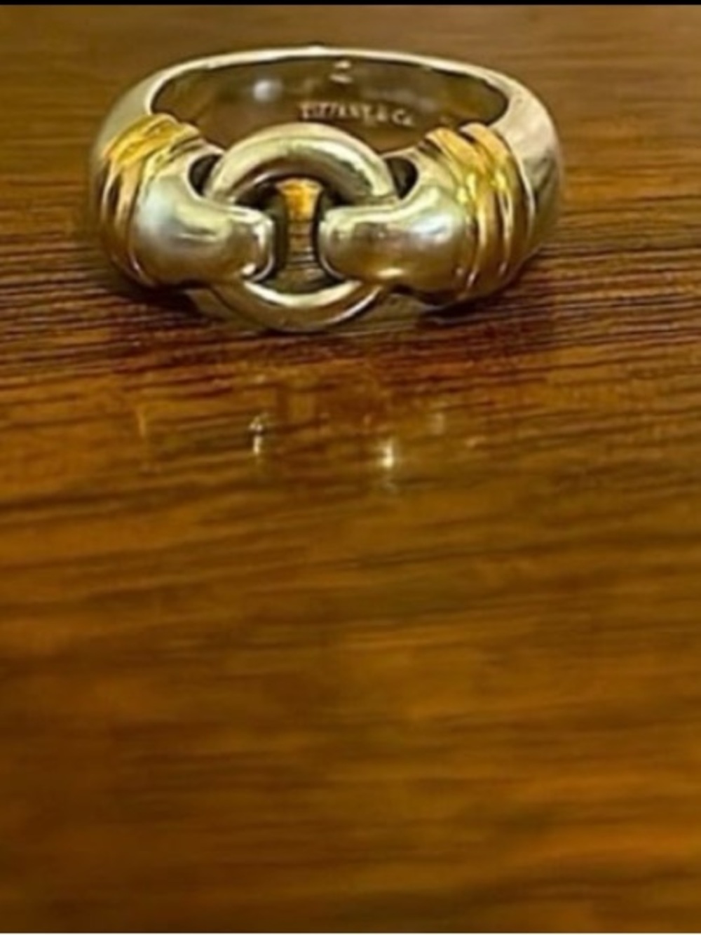RARE Tiffany & Co. Sterling Silver & Gold Interlocking Knot Ring
